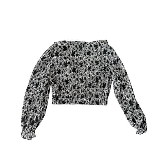 TOPSHOP ABSTRACT PRINT LONG SLEEVE CROP TOP SIZE US-8 - Picture 5 of 10